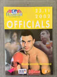 KLITSCHKO, VITALI-LARRY DONALD OFFICIALS CREDENTIAL (2002)