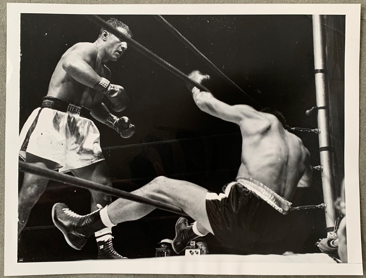 MARCIANO ROCKY ROLAND LASTARZA ORIGINAL WIRE PHOTO 1953 FINAL ROUND marciano-rocky-roland-lastarza-original-wire-photo-1953-final-round