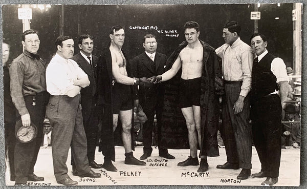 MCCARTY, LUTHER-ARTHUR PELKEY REAL PHOTO POSTCARD (PRE FIGHT-1913)