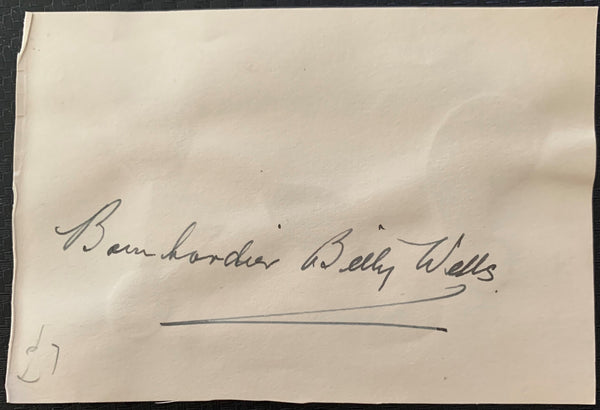 WELLS, BOMBARDIER BILLY INK SIGNATURE