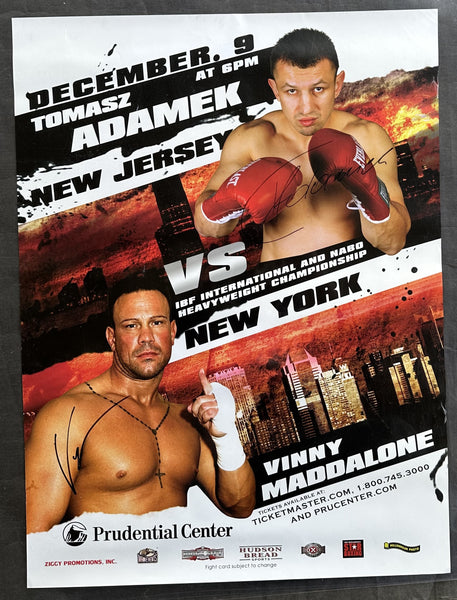 ADAMEK, TOMASZ-VINNY MADDALONE SIGNED ON SITE POSTER (2010)