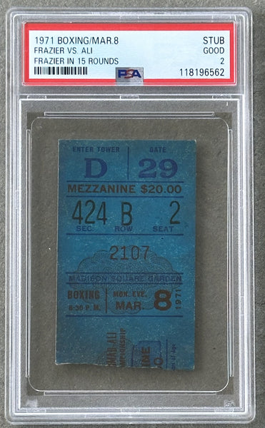 ALI, MUHAMMAD-JOE FRAZIER I ON SITE TICKET STUB (1971-PSA/DNA)