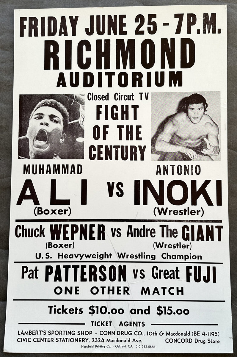 Andre Muhammad ALI, MUHAMMAD-ANTONIO INOKI & CHUCK WEPNER-ANDRE THE GIANT CLOSED CIRC ...