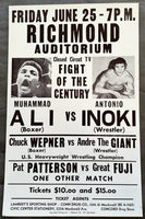 ALI, MUHAMMAD-ANTONIO INOKI & CHUCK WEPNER-ANDRE THE GIANT CLOSED CIRCUIT POSTER (1976)