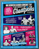 ALI, MUHAMMAD-ANTONIO INOKI & CHUCK WEPNER-ANDRE THE GIANT CLOSED CIRCUIT POSTER (1976)