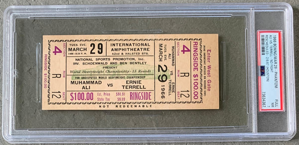 ALI, MUHAMMAD-ERNIE TERRELL FULL TICKET (1966-PSA/DNA NM 7)