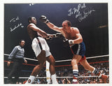 ALI, MUHAMMAD & CHUCK WEPNER SIGNED LARGE FORMAT PHOTO (1975-TO WEPNER'S MANAGER)