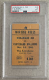 ALI, MUHAMMAD-CLEVELAND WILLIAMS WORKING PRESS PASS (1966-PSA/DNA EX 5 (MK))
