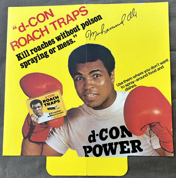 ALI, MUHAMMAD D-CON ROACH TRAPS ORIGINAL STANDEE POSTER (1970'S)