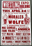 ANDRE THE GIANT VS FRANK VALOIS & MIKE CONRAD ON SITE POSTER (1973)
