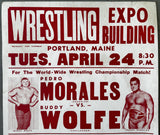 ANDRE THE GIANT VS FRANK VALOIS & MIKE CONRAD ON SITE POSTER (1973)