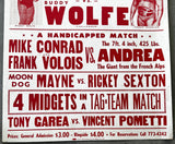 ANDRE THE GIANT VS FRANK VALOIS & MIKE CONRAD ON SITE POSTER (1973)