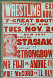 ANDRE THE GIANT-MR. FUJI & CHIEF JAY STRONGBOW-STAN STASIAK ON SITE POSTER (1973)