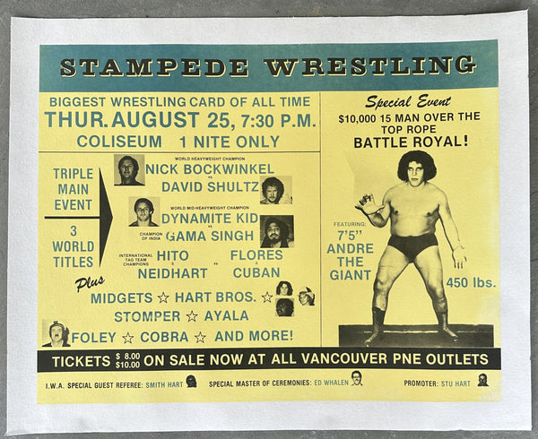 ANDRE THE GIANT 15 MAN BATTLE ROYAL ON SITE POSTER (1983)