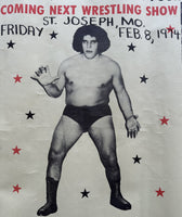 ANDRE THE GIANT-BARON SCICLUNA ON SITE WRESTLING POSTER (1974)