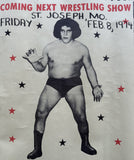 ANDRE THE GIANT-BARON SCICLUNA ON SITE WRESTLING POSTER (1974)