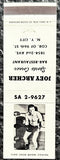 ARCHER, JOEY BAR-RESTAURANT MATCHBOOK