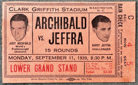JEFFRA, HARRY-JOEY ARCHIBALD ON SITE STUBLESS TICKET (1939)