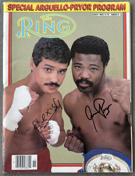 ARGUELLO, ALEXIS & AARON PRYOR SIGNED RING MAGAZINE (1982-JSA)