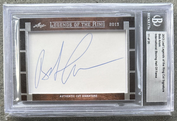 ARUM, BOB LEAF LEGENDS OF THE RING CUT SIGNATURE (2013-BECKETT)