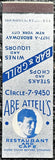 ATTELL, ABE RESTAURANT & CAFE MATCHBOOK