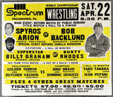 BACKLUND, BOB-SPIROS ARION & SUPERSTAR BILLY GRAHAM-DUSTY RHODES ORIGINAL ON SITE POSTER (1978)
