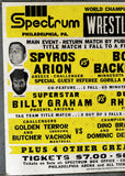 BACKLUND, BOB-SPIROS ARION & SUPERSTAR BILLY GRAHAM-DUSTY RHODES ORIGINAL ON SITE POSTER (1978)