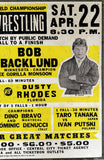 BACKLUND, BOB-SPIROS ARION & SUPERSTAR BILLY GRAHAM-DUSTY RHODES ORIGINAL ON SITE POSTER (1978)