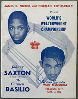 BASILIO, CARMEN-JOHNNY SAXTON OFFICIAL PROGRAM (1956)
