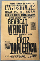 VON ERICH, FRITZ-BEARCAT WRIGHT ON SITE POSTER (1966)