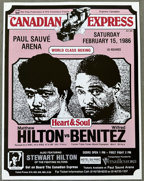 BENITEZ, WILFRED-MATTHEW HILTON OFFICIAL PROGRAM (1986)