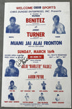 BENITEZ, WILFRED-JOHNNY TURNER & AARON PRYOR-JULIO VALDEZ SIGNED ON SITE POSTER (1980-SIGNED BY PRYOR)