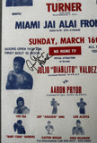 BENITEZ, WILFRED-JOHNNY TURNER & AARON PRYOR-JULIO VALDEZ SIGNED ON SITE POSTER (1980-SIGNED BY PRYOR)