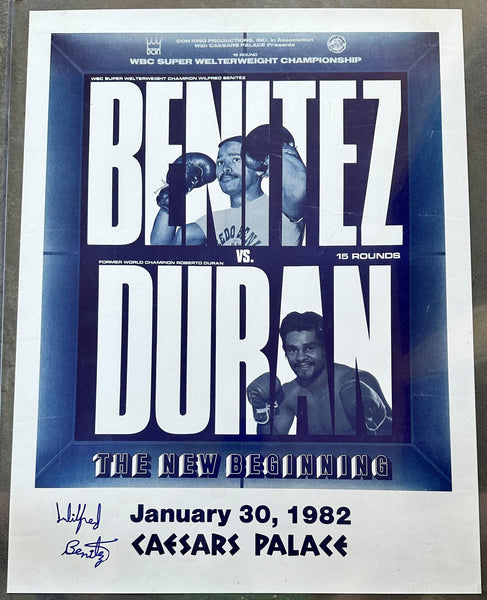 ROBERTO DURAN-WILFRED BENITEZ SIGNED REPRODUCTION POSTER (SIGNED BY BENITEZ)