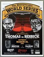 BERBICK, TREVOR-PINKLON THOMAS OFFICIAL PROGRAM (1986)