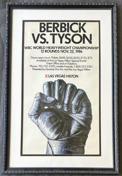 TYSON, MIKE-TREVOR BERBICK ON SITE POSTER (1986-TYSON WINS TITLE-RARE GRANITE FIST VERSION)