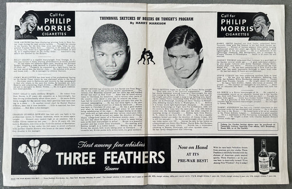 BIVINS, JIMMY-MELIO BETTINA OFFICIAL PROGRAM (1945)