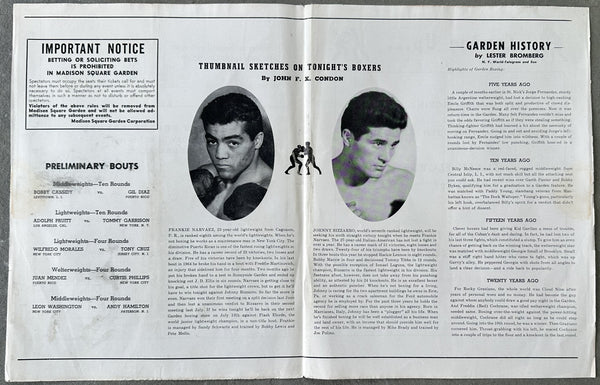 Narvaez,Frankie-Bizzarro Official Program  1965