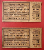 BOXING EXHIBITION ON SITE FULL TICKETS (2) & PROGRAM (DEMPSEY,TUNNEY, VILLA, WALKER ETC.)
