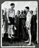 BRADDOCK, JAMES-TOMMY LOUGHRAN ORIGINAL TYPE 1 PHOTOGRAPH (1929-WEIGHING IN-PSA/DNA)