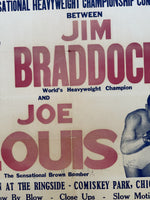 LOUIS, JOE-JIMMY BRADDOCK RARE FIGHT FILM POSTER (1937)