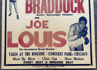 LOUIS, JOE-JIMMY BRADDOCK RARE FIGHT FILM POSTER (1937)