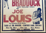 LOUIS, JOE-JIMMY BRADDOCK RARE FIGHT FILM POSTER (1937)