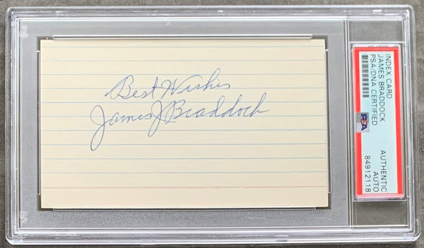 BRADDOCK, JIMMY SIGNED INDEX CARD (PSA/DNA)