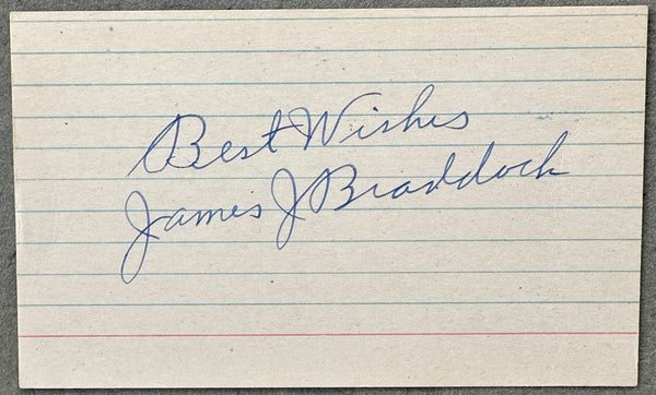 BRADDOCK, JIMMY SIGNED INDEX CARD (PSA/DNA)