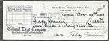 BRENNER, TEDDY DUAL SIGNED CHECK (1958)