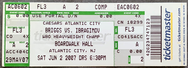 BRIGGS, SHANNON-SULTAN IBRAGIMOV ON SITE FULL TICKET (2007-IBRAGIMOV WINS TITLE)