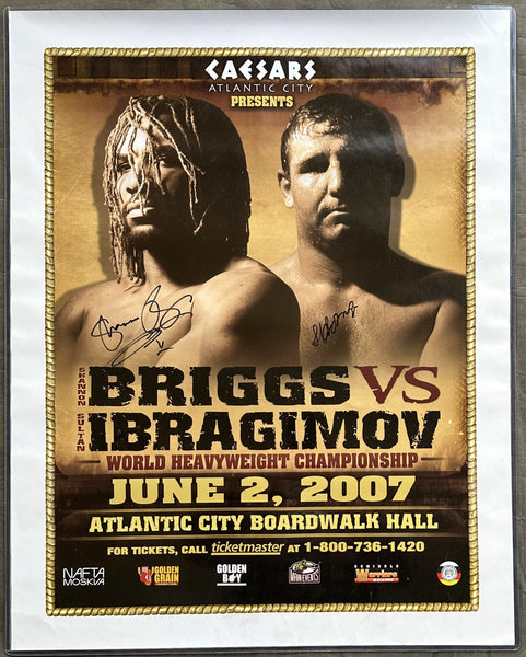 BRIGGS, SHANNON-SULTAN IBRAGIMOV SIGNED ON SITE POSTER (2007-IBRAGIMOV WINS TITLE)