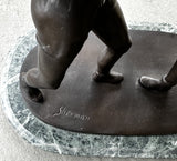 BOXING BRONZE BY ARTIST SHERMAN