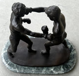 BOXING BRONZE BY ARTIST SHERMAN
